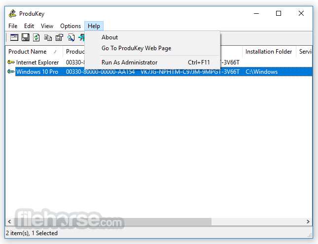 ProduKey 1.97 Portable скачать для Windows 7, 10 x64 Bit