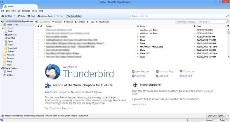 Скачать бесплатно Mozilla Thunderbird 11501 на русском через торрент